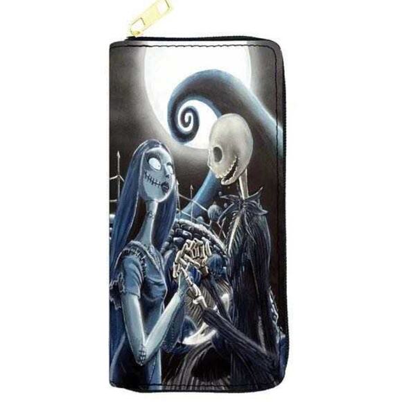 Nightmare Before Christmas Billfold Zippered Wallet Skellington (32) - Picture 1 of 2